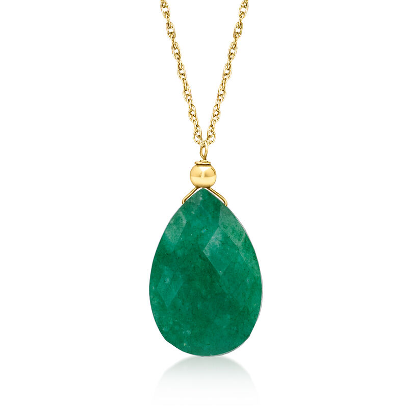 5.50 Carat Emerald Necklace in 10kt Yellow Gold. 18&quot; image number 1
