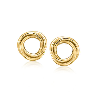 Italian 14kt Yellow Gold Interlocking Circle Earrings