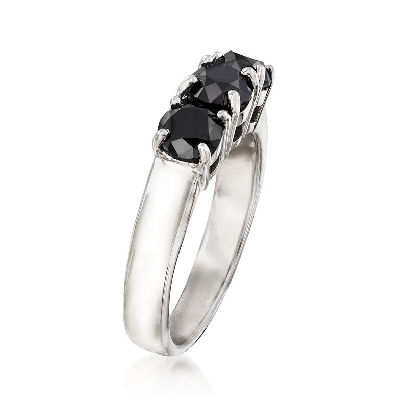 2.00 ct. t.w. Black Diamond Three-Stone Ring in Sterling Silver image number 2