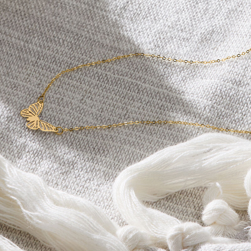 Italian 10kt Yellow Gold Butterfly Necklace image number 2