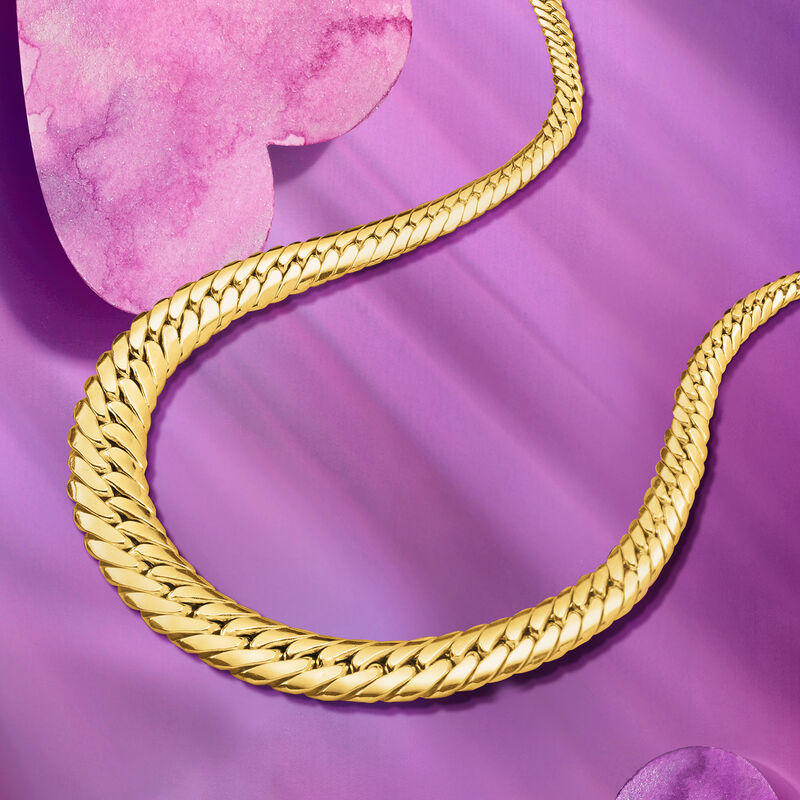 Italian 18kt Yellow Gold Graduated Cuban-Link Necklace image number 7