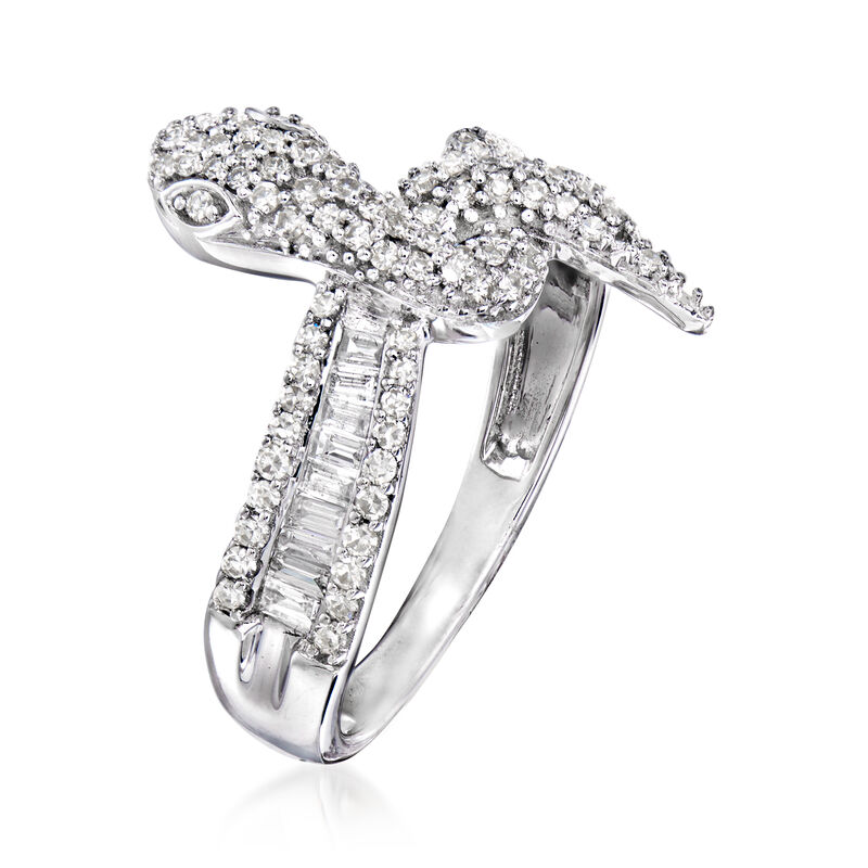 .64 ct. t.w. Diamond Snake Ring in 14kt White Gold image number 2