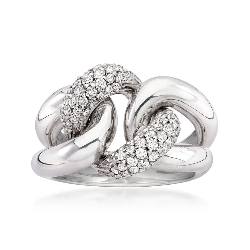 C. 2000 Vintage 1.25 ct. t.w. Diamond Link Ring in 18kt White Gold. Size 5.75 image number 0