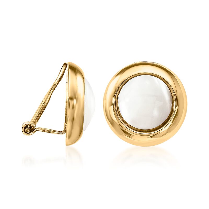 Mother-of-Pearl Clip-On Earrings in 14kt Yellow Gold image number 1