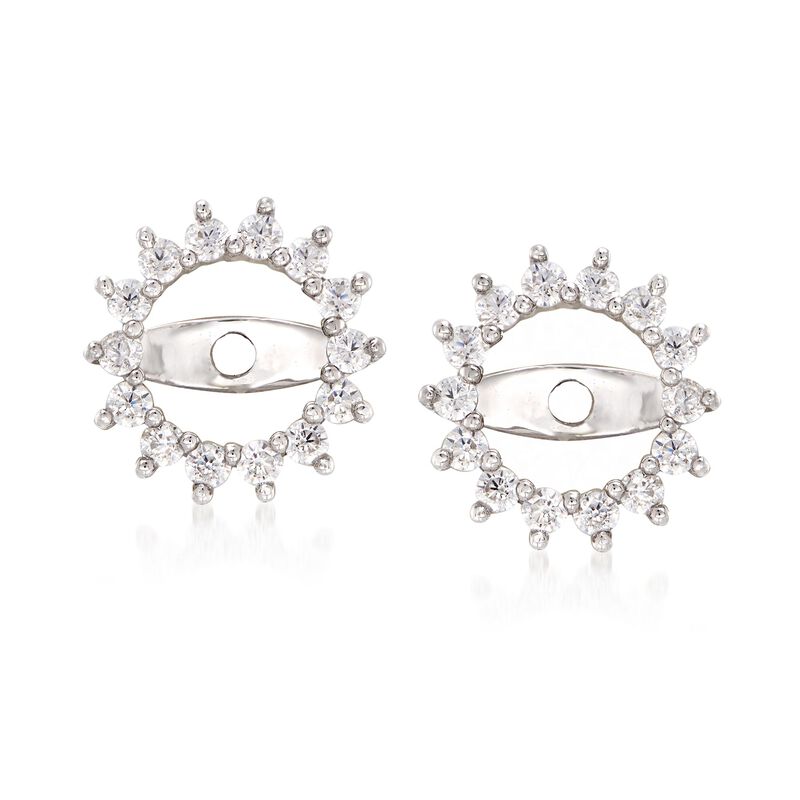 .25 ct. t.w. CZ Starburst Earring Jackets in 14kt White Gold image number 2