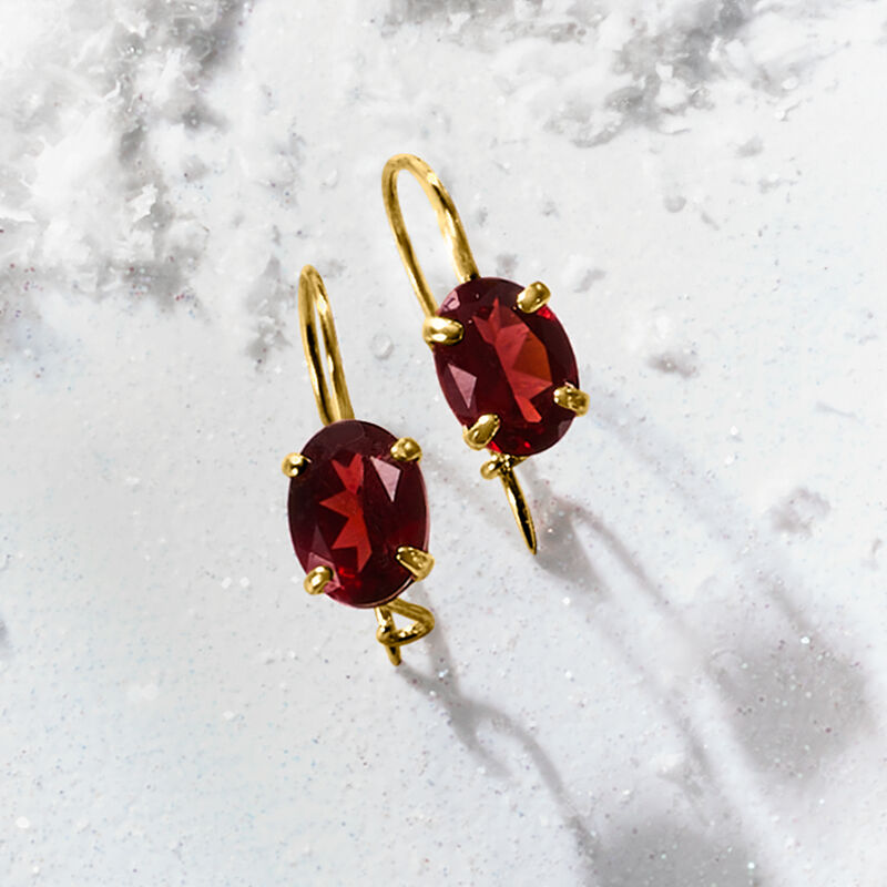 3.00 ct. t.w. Garnet Drop Earrings in 14kt Yellow Gold image number 6