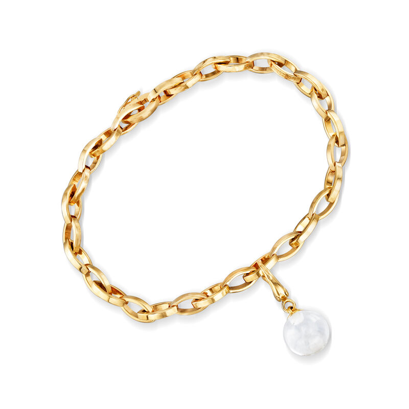 C. 1990 Vintage Baccarat Glass Ball Charm Bracelet in 18kt Yellow Gold image number 0