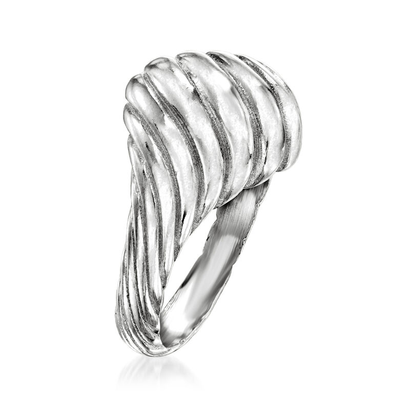 Sterling Silver Graduated Shrimp Ring image number 2