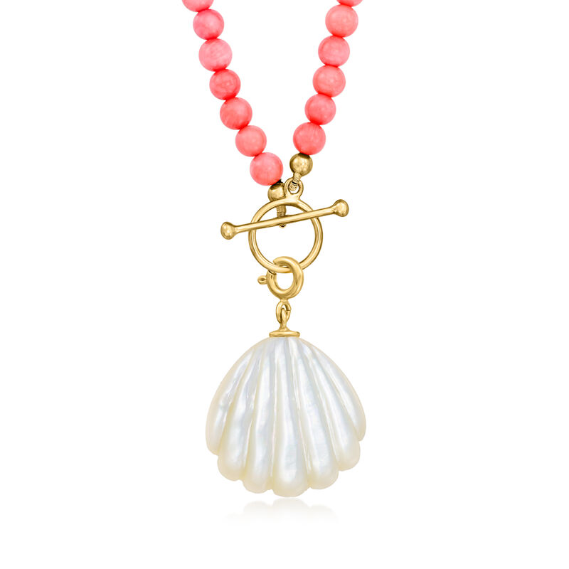Mother-of-Pearl Seashell Charm in 18kt Gold Over Sterling  image number 2