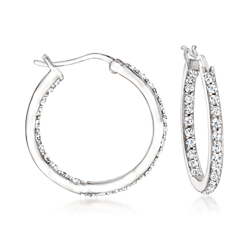 12.00 ct. t.w. CZ Jewelry Set: Hoop, Stud and Drop Earrings in Sterling Silver image number 3