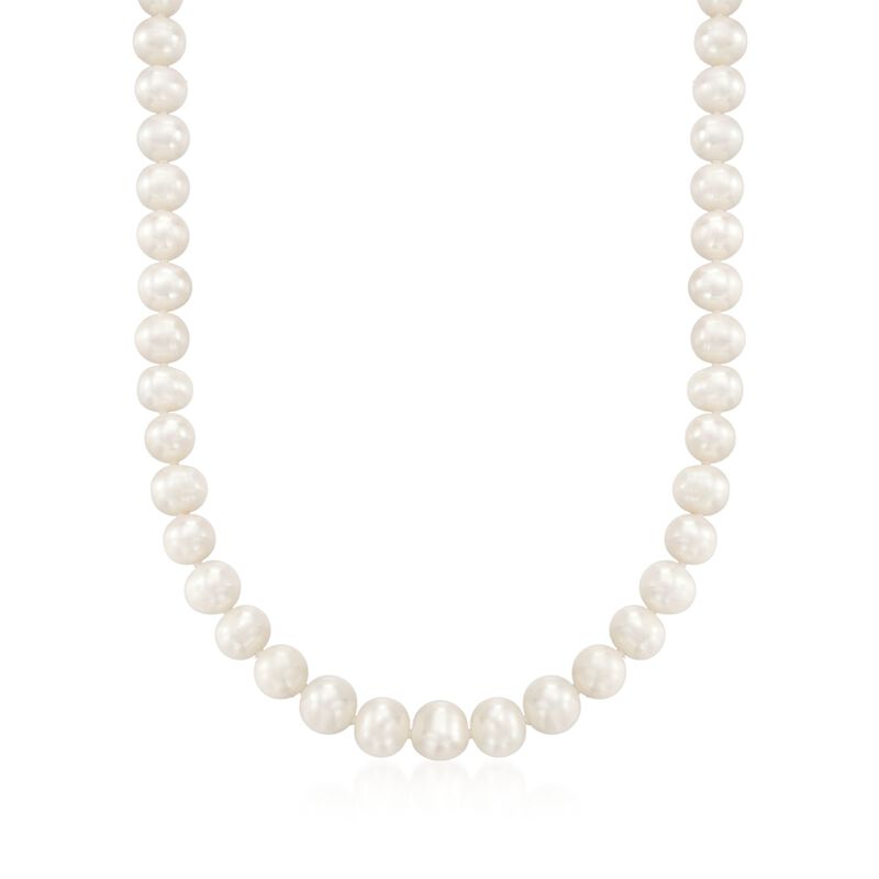 8.5-9.5mm Cultured Pearl Necklace with Free Earrings image number 3