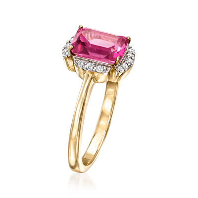 2.00 Carat Pink Topaz Ring with .12 ct. t.w. Diamonds in 14kt Yellow Gold