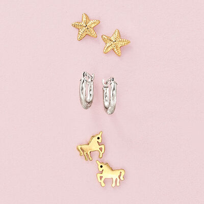 Child's 14kt Yellow Gold Starfish Stud Earrings