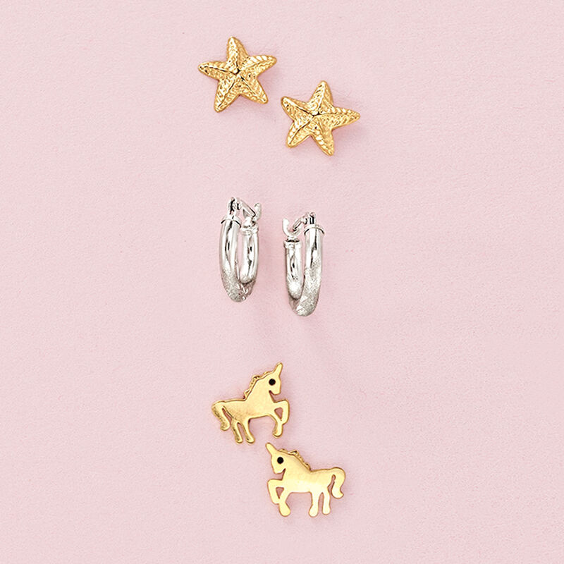 Child's 14kt Yellow Gold Starfish Stud Earrings  image number 1
