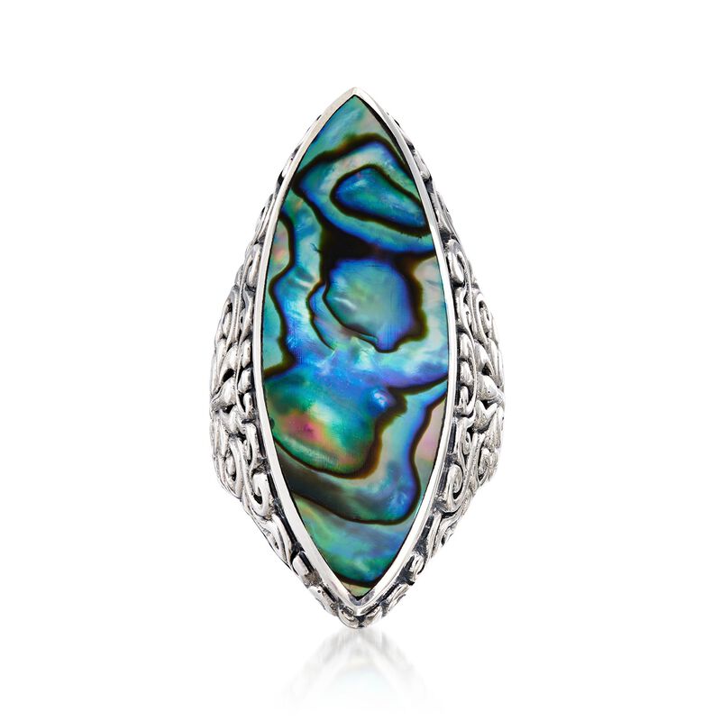 Abalone Shell Bali-Style Ring in Sterling Silver image number 0