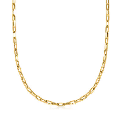 Italian 14kt Yellow Gold Paper Clip Link Necklace