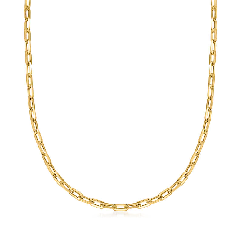 Italian 14kt Yellow Gold Paper Clip Link Necklace image number 0