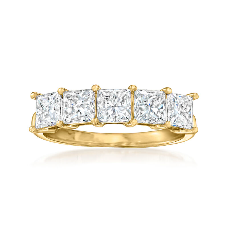 2.00 ct. t.w. Princess-Cut Lab-Grown Diamond Ring in 14kt Yellow Gold image number 0