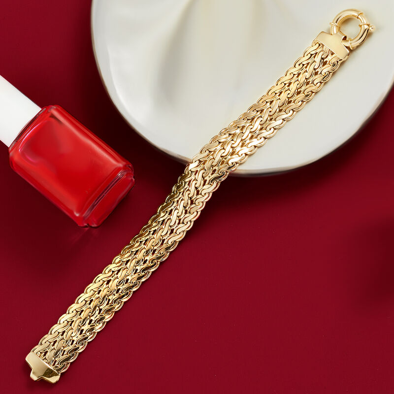 14kt Yellow Gold Three-Row Bracelet image number 2