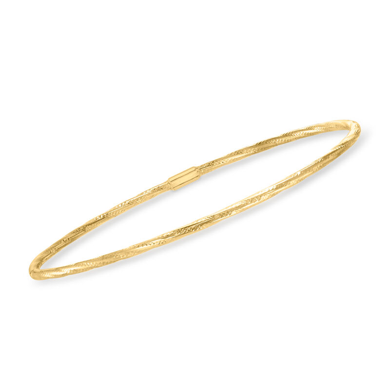 Italian 14kt Yellow Gold Twisted Bangle Bracelet image number 0