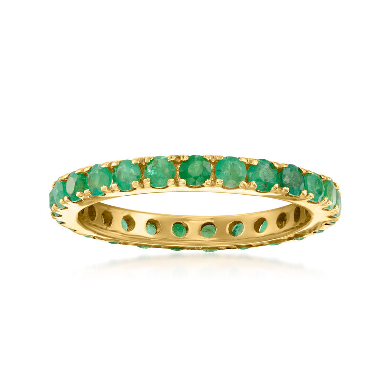 1.40 ct. t.w. Emerald Eternity Band in 18kt Gold Over Sterling image number 0