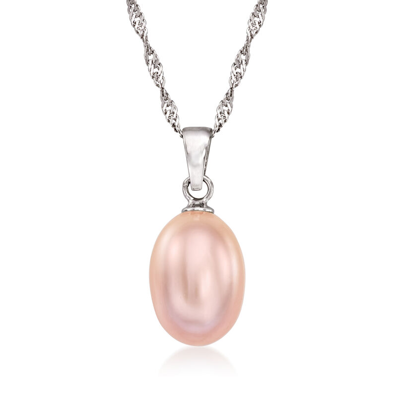 8-9mm Cultured Multicolored Pearl Set: Three Pendants with Necklace in Sterling Silver. 18&quot; image number 3