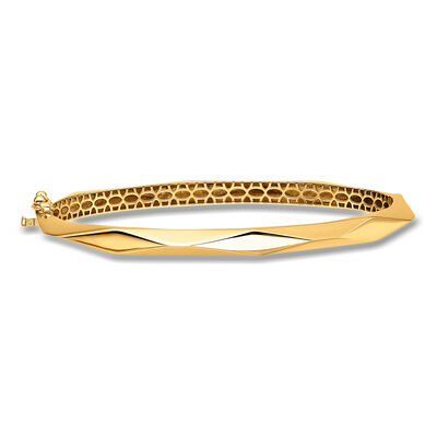 14kt Yellow Gold Geometric Bangle Bracelet