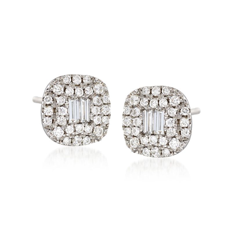 Gregg Ruth .58 ct. t.w. Diamond Earrings in 18kt White Gold  image number 0