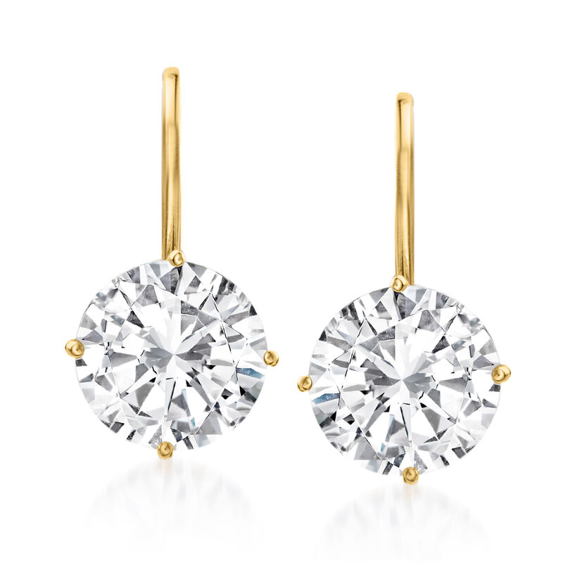 4.00 ct. t.w. CZ Drop Earrings in 14kt Yellow Gold  image number 0