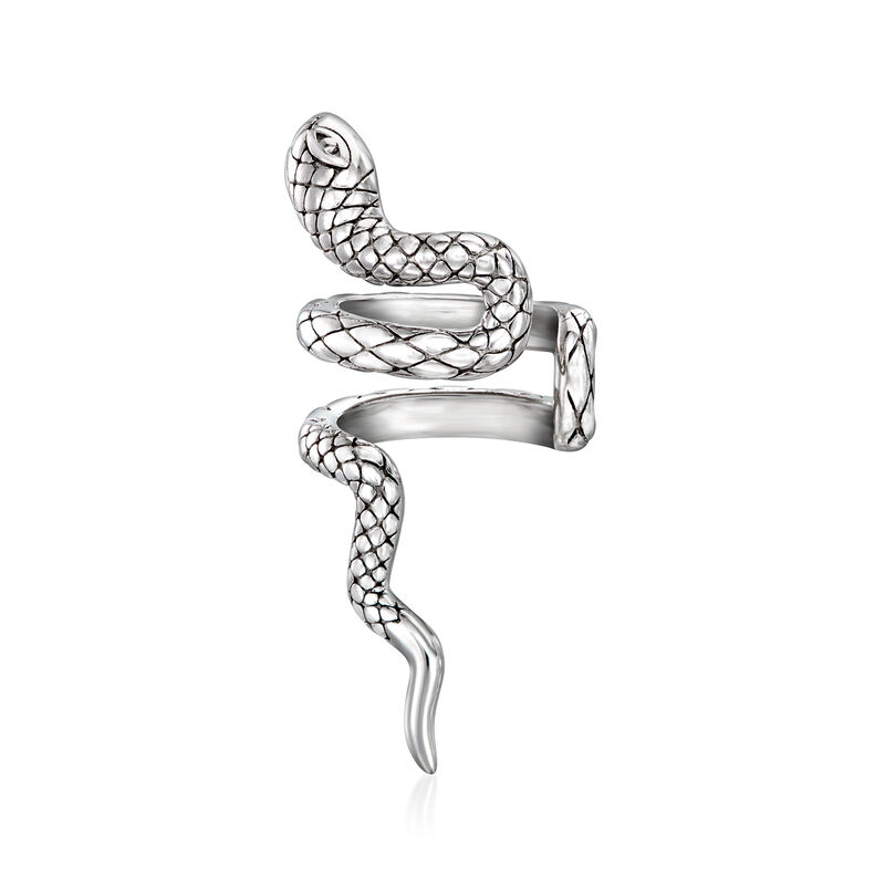 Italian Sterling Silver Snake Single Ear Cuff image number 2