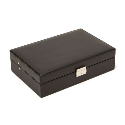 Brouk & Co. &quot;Riley&quot; Black Faux Leather Single-Hinged Jewelry Box