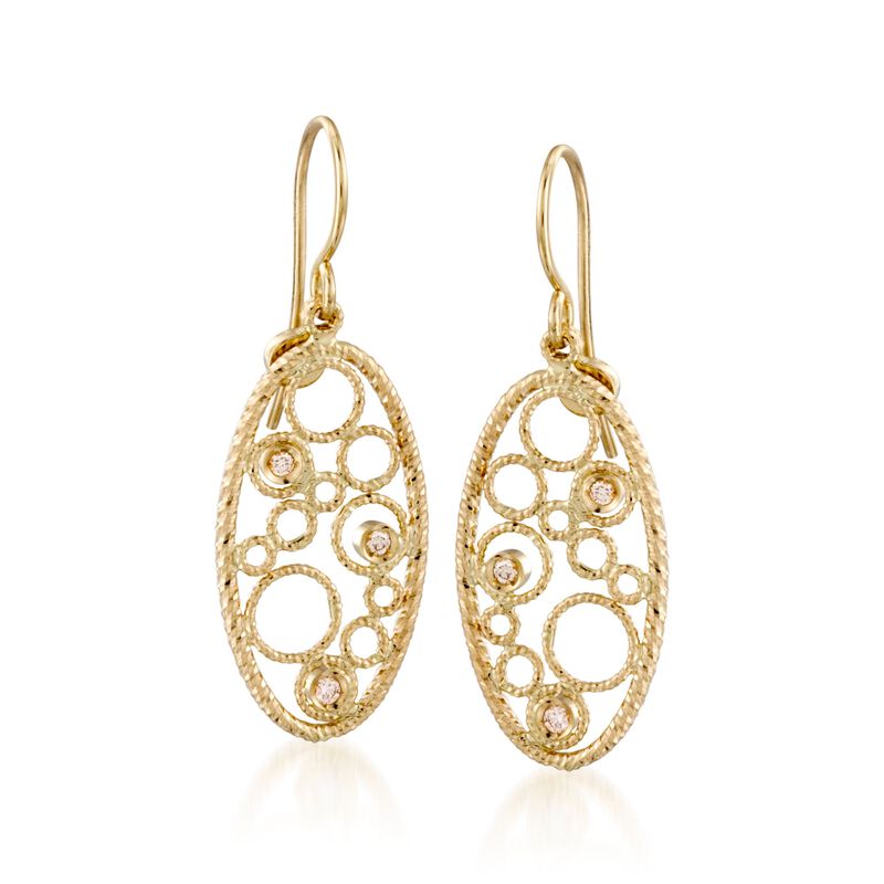 Roberto Coin .12 ct. t.w. "Bollicine" Diamond Earrings in 18kt Yellow Gold image number 0