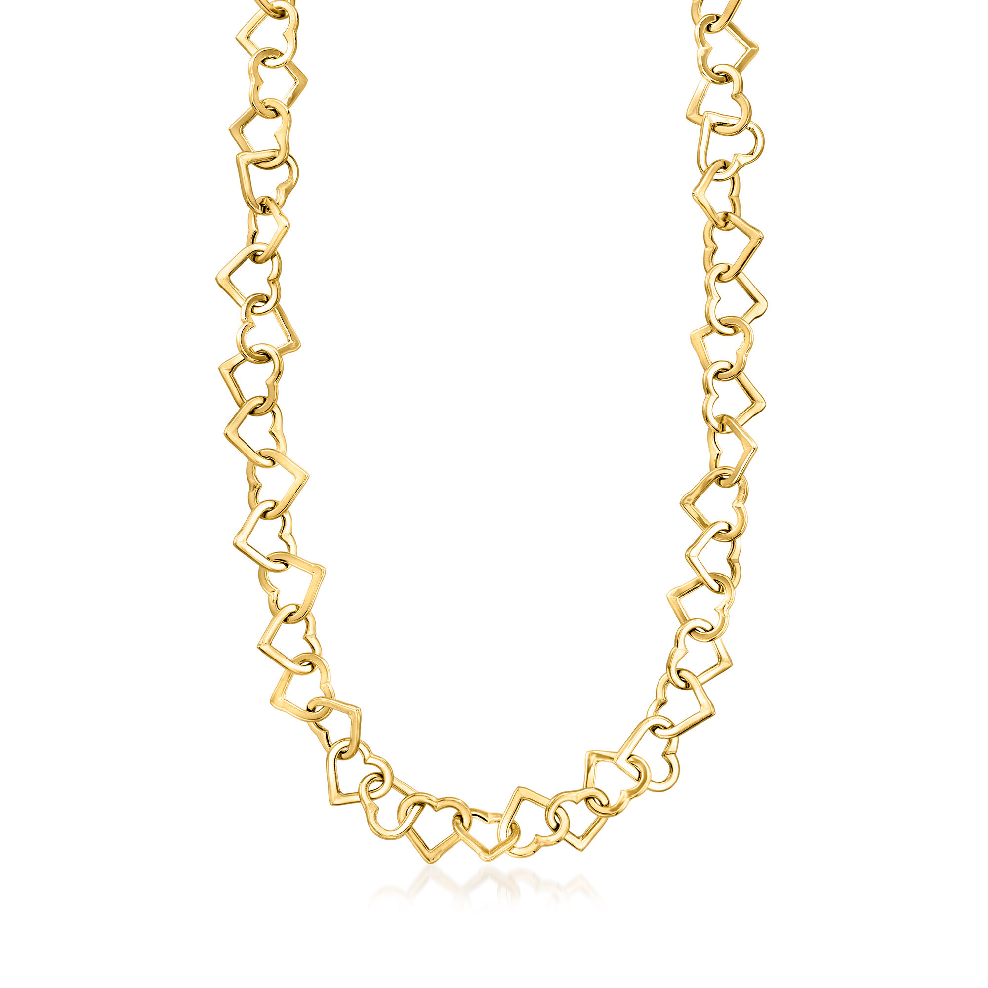 [LLOYD] 韓国☆14K GOLD☆Heart Motivation Link Type Necklace 14k Solid Yellow Gold Heart Link Necklace Pendant Chain 18