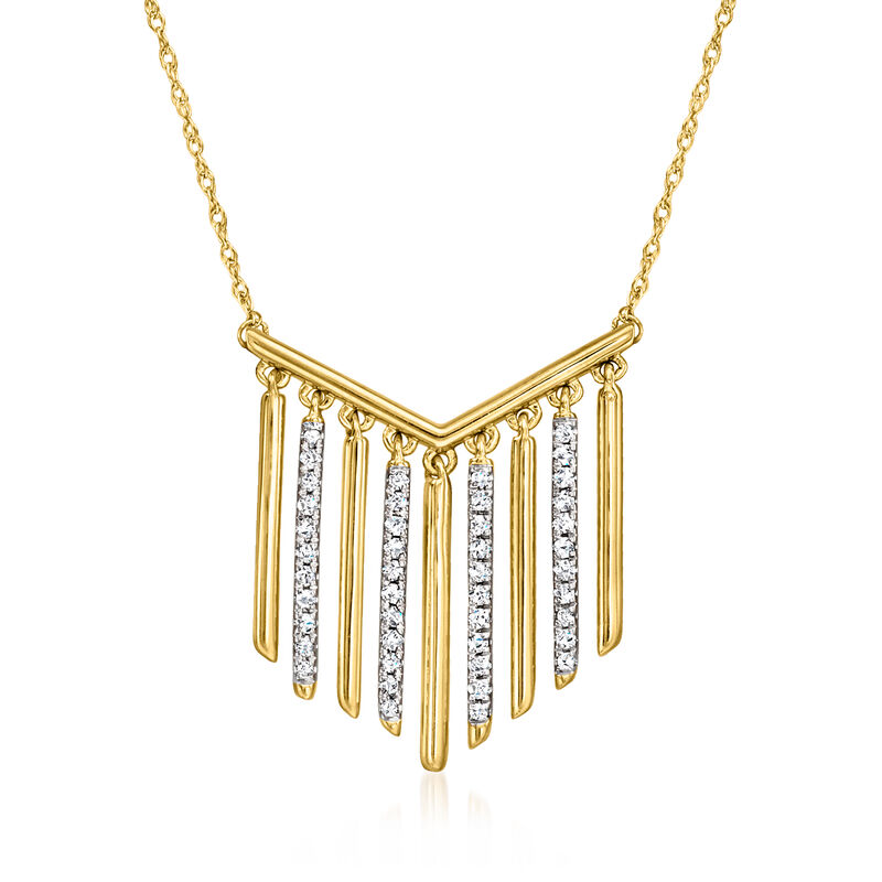 .25 ct. t.w. Diamond Chevron Dangle Necklace in 18kt Gold Over Sterling image number 0
