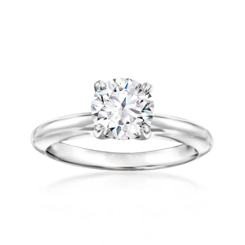 1.14 Carat Certified Diamond Solitaire Ring in 14kt White Gold image number 0