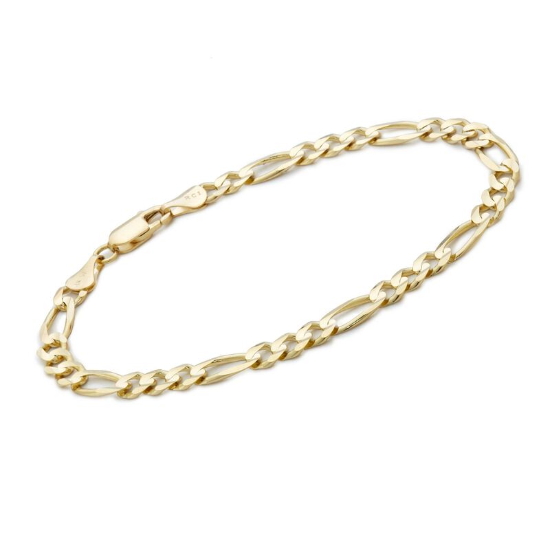 Men's 6mm 14kt Yellow Gold Figaro Link Bracelet image number 0