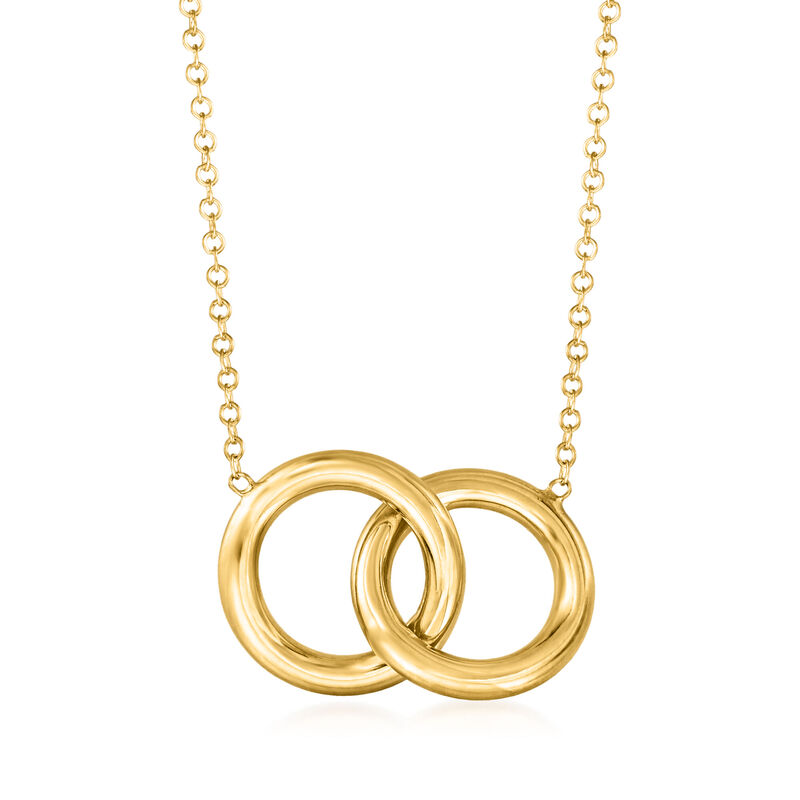 Italian 14kt Yellow Gold Interlocking Circle Necklace image number 0