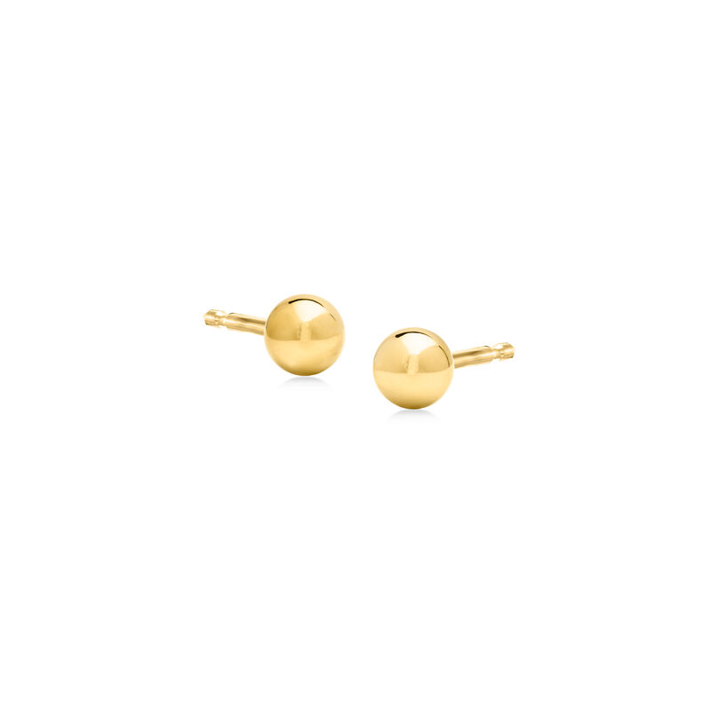 Italian 4mm 10kt Yellow Gold Ball Stud Earrings  image number 0