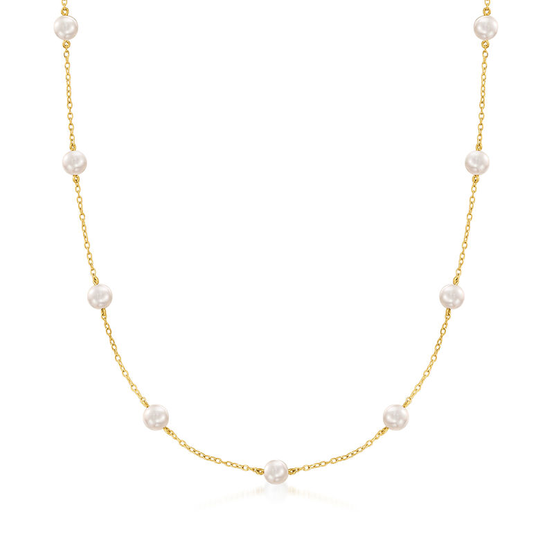 Mikimoto 5.5mm A+ Akoya Pearl Station Necklace in 18kt Yellow Gold image number 0
