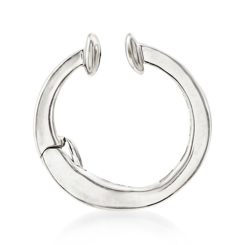 Baguette Diamond-Accented Single Ear Cuff in 14kt White Gold image number 2