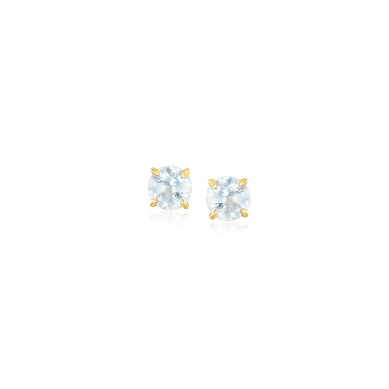 .50 ct. t.w. Aquamarine Small Stud Earrings in 14kt Yellow Gold image number 0