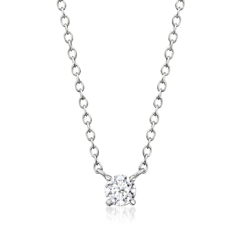 .15 Carat Lab-Grown Diamond Solitaire Necklace in Sterling Silver image number 0