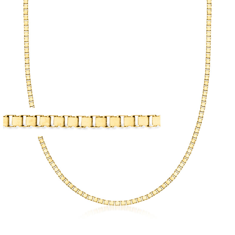 2mm 14kt Yellow Gold Box-Chain Necklace image number 0