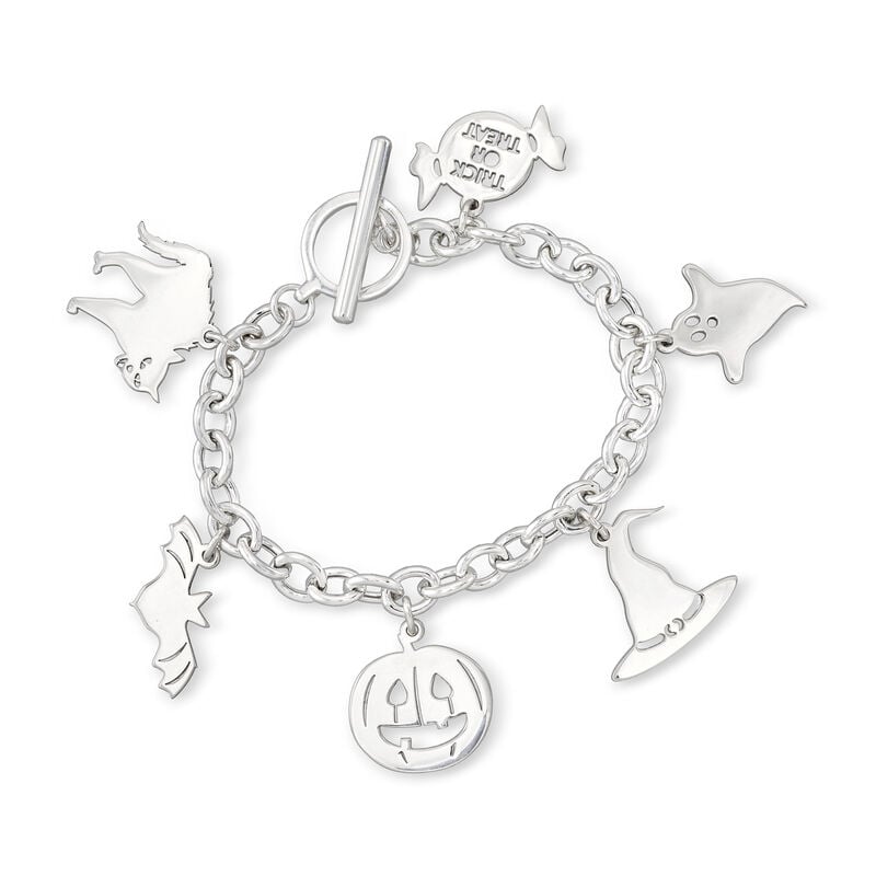 Sterling Silver Halloween Charm Bracelet image number 0