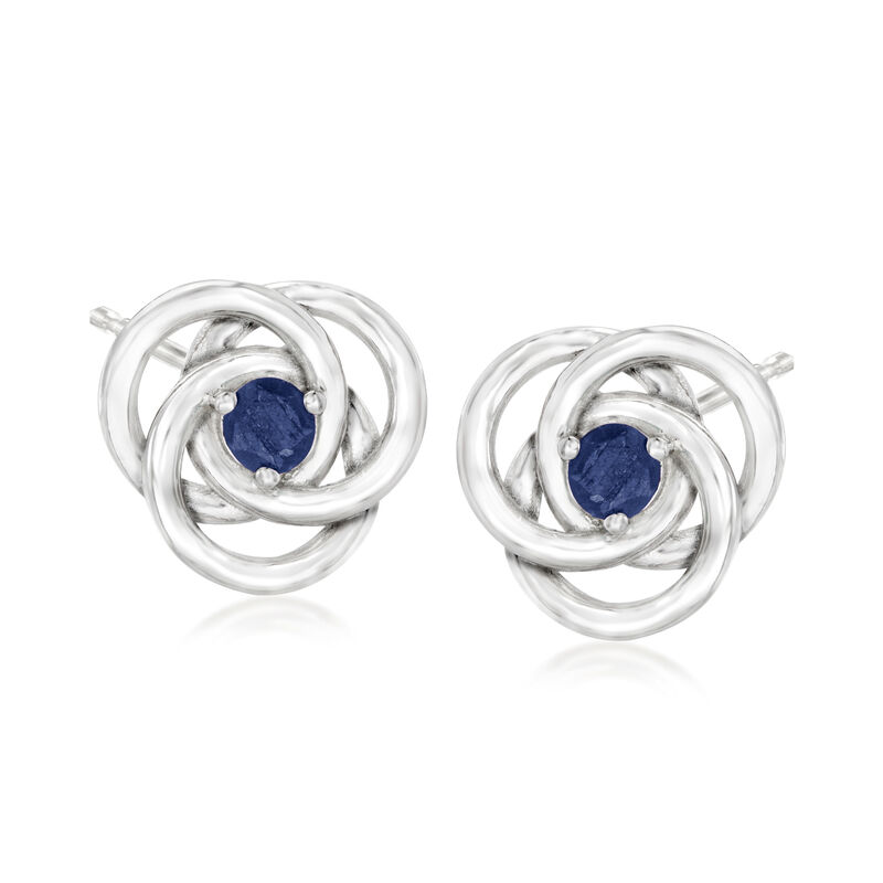 .40 ct. t.w. Sapphire Love Knot Earrings in Sterling Silver image number 0
