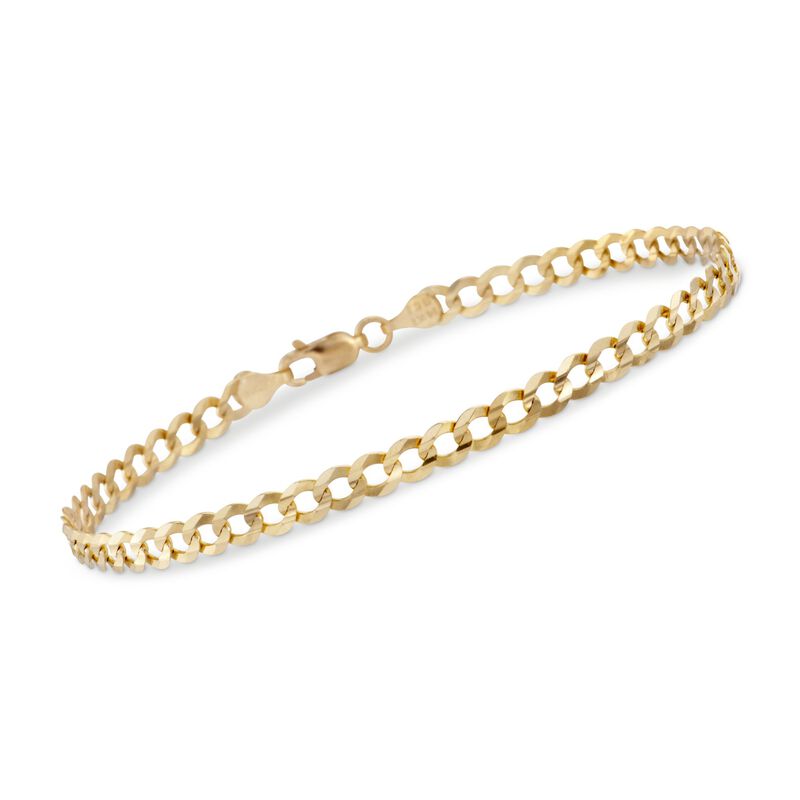 Men's 4.7mm 14kt Yellow Gold Miami Cuban Link Chain Bracelet. 8.5&quot; image number 0