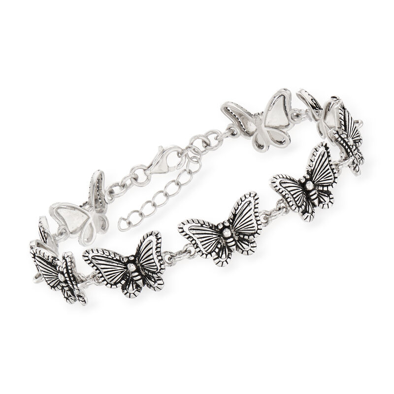 Sterling Silver Butterfly Bracelet image number 0