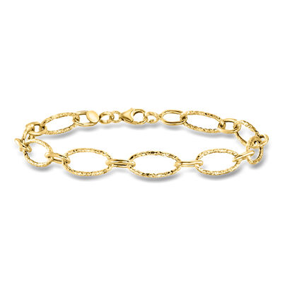 Italian 14kt Yellow Gold Oval-Link Bracelet