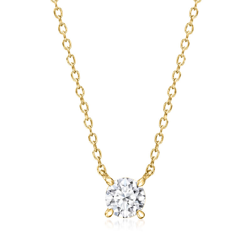.33 Carat Lab-Grown Diamond Solitaire Necklace in 18kt Gold Over Sterling image number 0