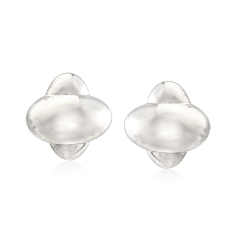 Italian Sterling Silver Puffed X Earrings image number 0